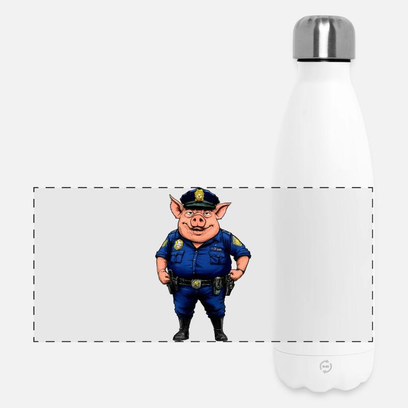 Pig Police - Panoramic Thermal Bottle 500 ml - white
