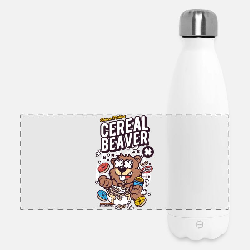 Getreidebiber - Panorama Isolierflasche 500 ml - Weiß