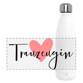 Trauzeugin Herz - Panorama Isolierflasche 500 ml - Weiß - Vorne