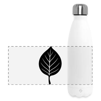 Black Leaf Line Style - Panoramic Thermal Bottle 500 ml - white - Front