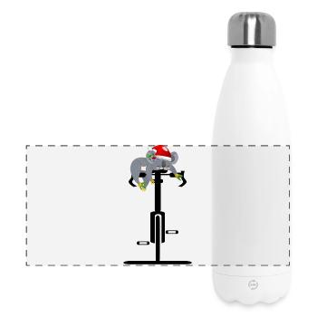CHRISTMAS BICYCLE CYCLING KOALA BEAR - Panoramic Thermal Bottle 500 ml - white - Front