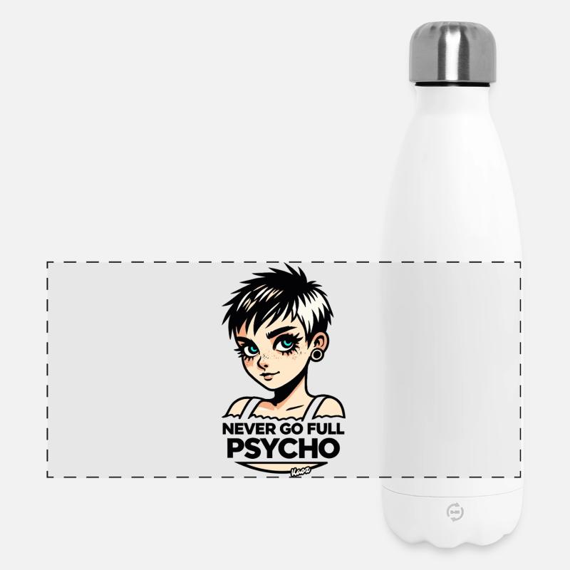 Never Go Full Psycho Portrait Tee - Panoramic Thermal Bottle 500 ml - white