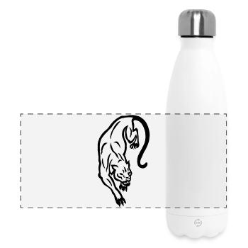 Schwarze Panther-Silhouette - Panorama Isolierflasche 500 ml - Weiß - Vorne