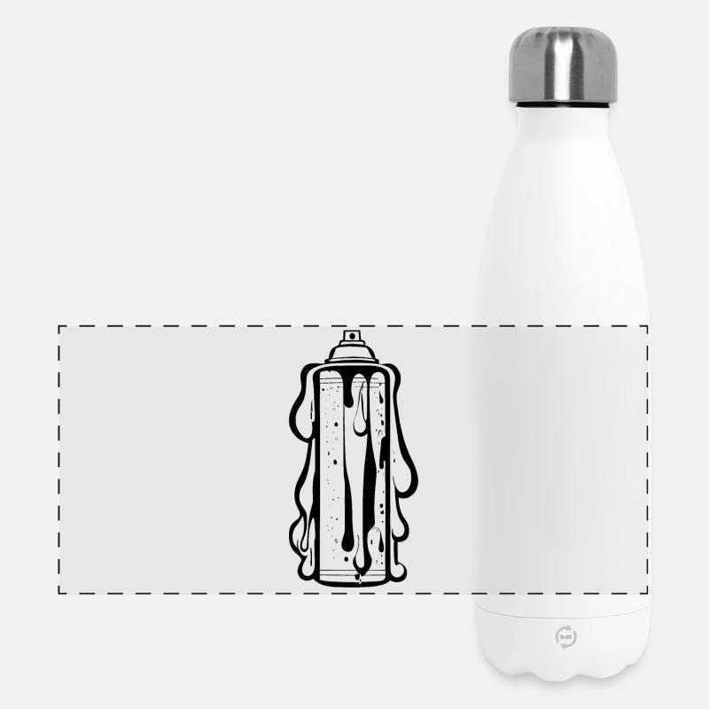 Comic Spray Can with Drops - Panoramic Thermal Bottle 500 ml - white
