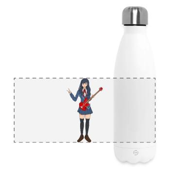 Juste une fille qui aime la guitare basse Girl Waifu - Gourde isotherme panoramique 500 ml - blanc - Devant