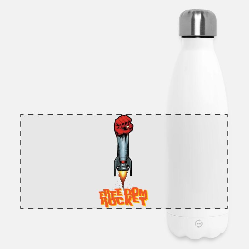 ROCKET FIGHT - freedom & rights - Gourde isotherme panoramique 500 ml - blanc