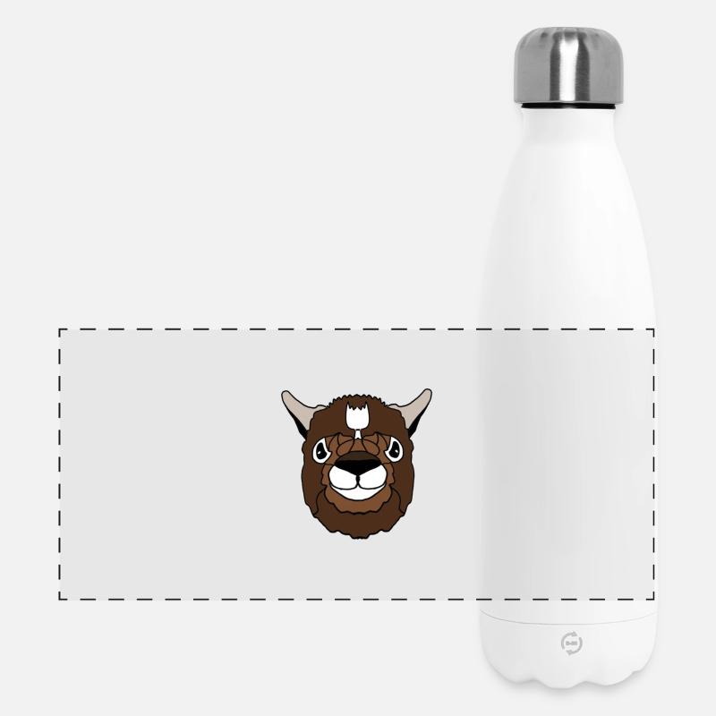 Lama Head - Panoramic Thermal Bottle 500 ml - white