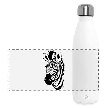 Zebra T-shirt Geschenk - Panorama Isolierflasche 500 ml - Weiß - Vorne