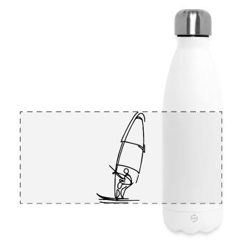 Dessin de planchiste à voile - Gourde isotherme panoramique 500 ml - blanc - Devant