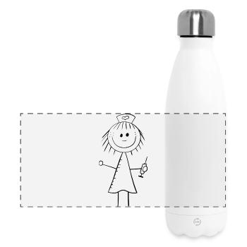 Lustiges Krankenschwester Strichmännchen - Panorama Isolierflasche 500 ml - Weiß - Vorne