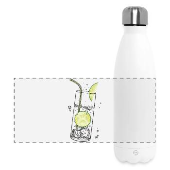 Limetten Limonade Sommer Limo - Panorama Isolierflasche 500 ml - Weiß - Vorne