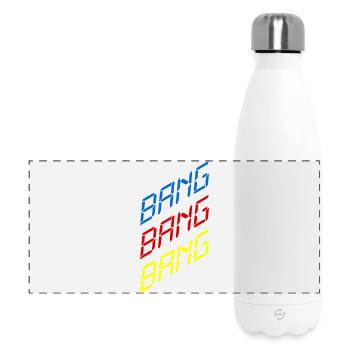 Bang Bang Bang – Fête, musique et ambiance de club - Gourde isotherme panoramique 500 ml - blanc - Devant