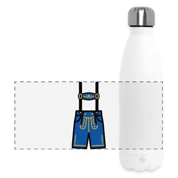 Festival traditionnel des costumes traditionnels de Bavière de Lederhosen Jardin à bière - Gourde isotherme panoramique 500 ml - blanc - Devant