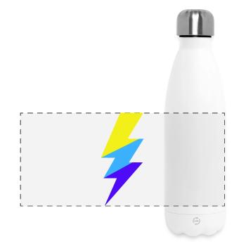 TriColor Neon-Strahl - Panorama Isolierflasche 500 ml - Weiß - Vorne