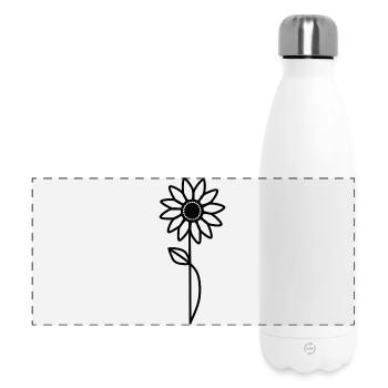 Minimalist Sunflower - Panoramic Thermal Bottle 500 ml - white - Front