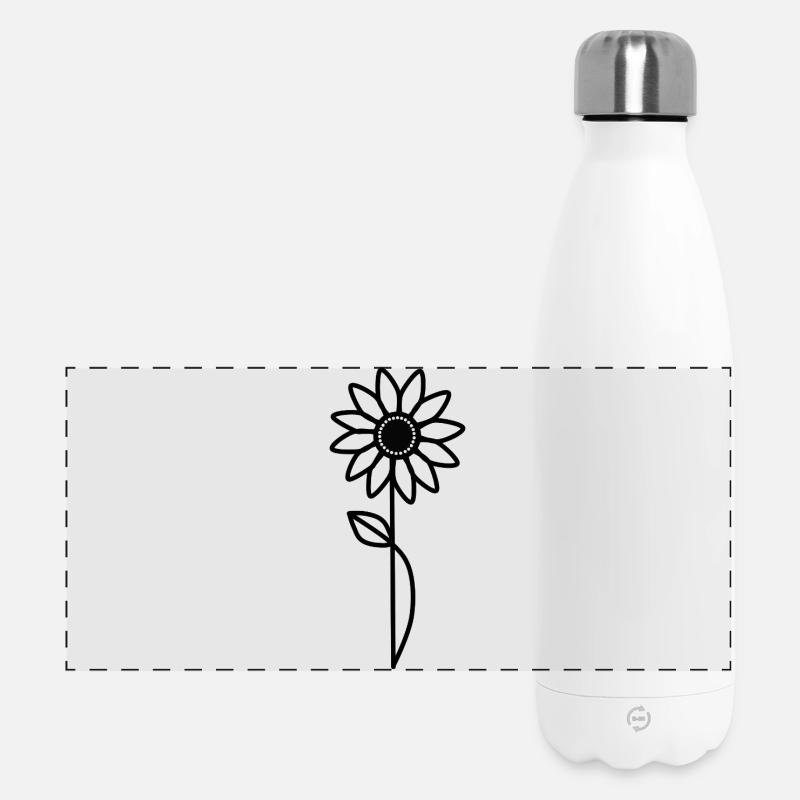 Minimalist Sunflower - Panoramic Thermal Bottle 500 ml - white