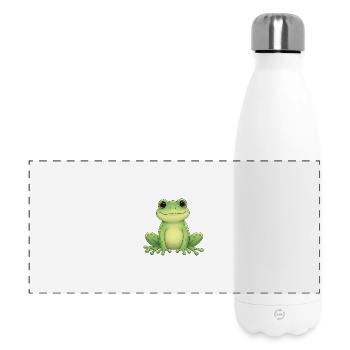 Green kawaii frog - Panoramic Thermal Bottle 500 ml - white - Front