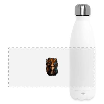 Chaos in the head. Fire in the heart. - Panoramic Thermal Bottle 500 ml - white - Front