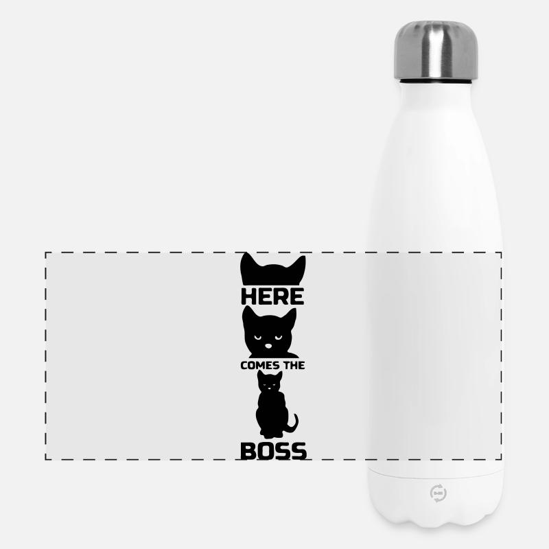 Here comes the Boss (Cat) - Panoramic Thermal Bottle 500 ml - white