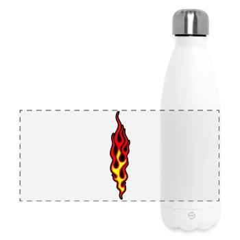 flammen - Panorama Isolierflasche 500 ml - Weiß - Vorne