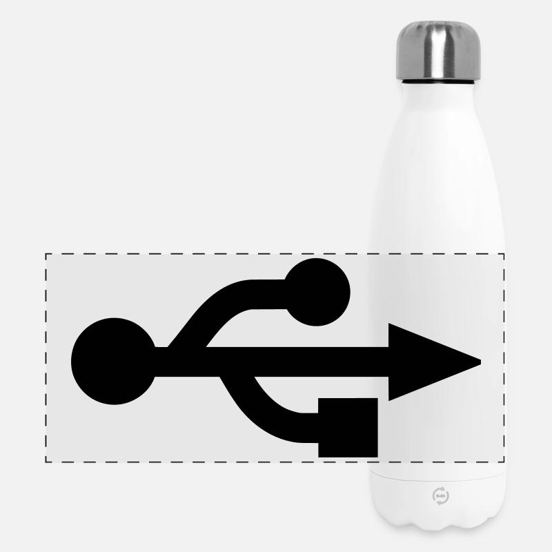USB Logo - Nerd - Geek - Panoramic Thermal Bottle 500 ml - white