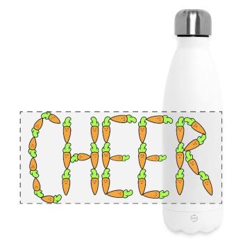Carrots cheer - Panoramic Thermal Bottle 500 ml - white - Front