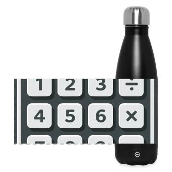 Taschenrechner Kostüm Karneval Fasching Nerd  - Panorama Isolierflasche 500 ml - Schwarz - Vorne