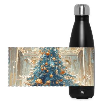 Aurora Blue Weihnachtskathedrale - Panorama Isolierflasche 500 ml - Schwarz - Vorne