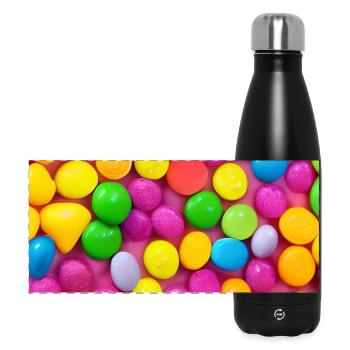 Bonbons - Panorama Isolierflasche 500 ml - Schwarz - Vorne