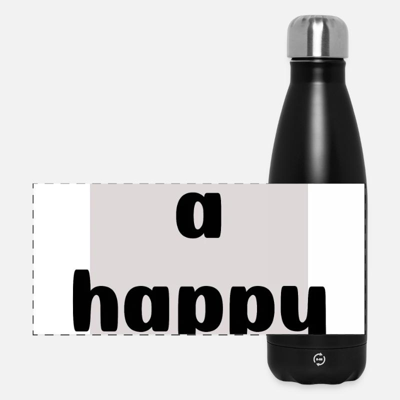 Choose a Happy Life Design - Panorama Isolierflasche 500 ml - Schwarz