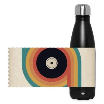 Retro Vinyl Poster Mid Century Music Design - Panoramic Thermal Bottle 500 ml - black - Front