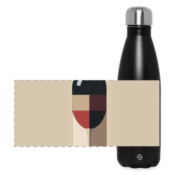 Wein Design minimalistisch läuft Spruch - Panorama Isolierflasche 500 ml - Schwarz - Vorne