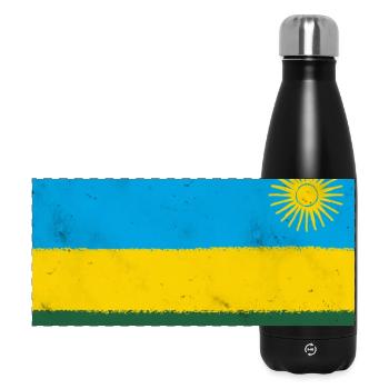 Flagge von Ruanda - Panorama Isolierflasche 500 ml - Schwarz - Vorne