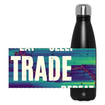 Eat Sleep Trade Repeat - Panorama Isolierflasche 500 ml - Schwarz - Vorne