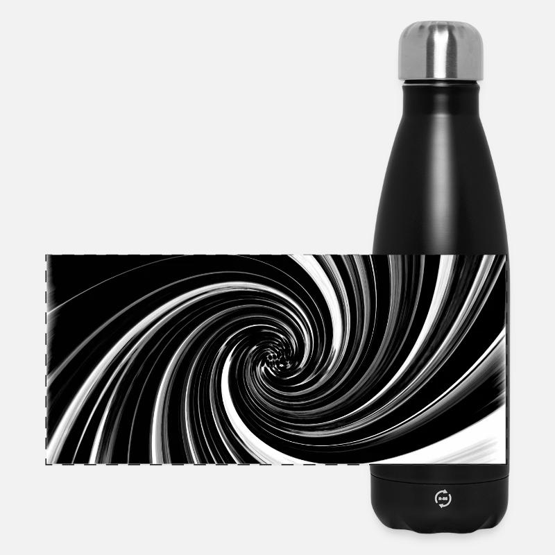 Vortex noir et blanc - Gourde isotherme panoramique 500 ml - noir