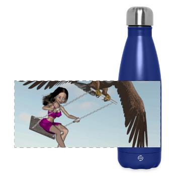 Schwingen am Himmel. - Panorama Isolierflasche 500 ml - Dunkelblau  - Vorne