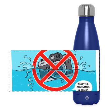 Kein Fotos im Schwimmbad! Foto Verbotsschild - Panorama Isolierflasche 500 ml - Dunkelblau  - Vorne