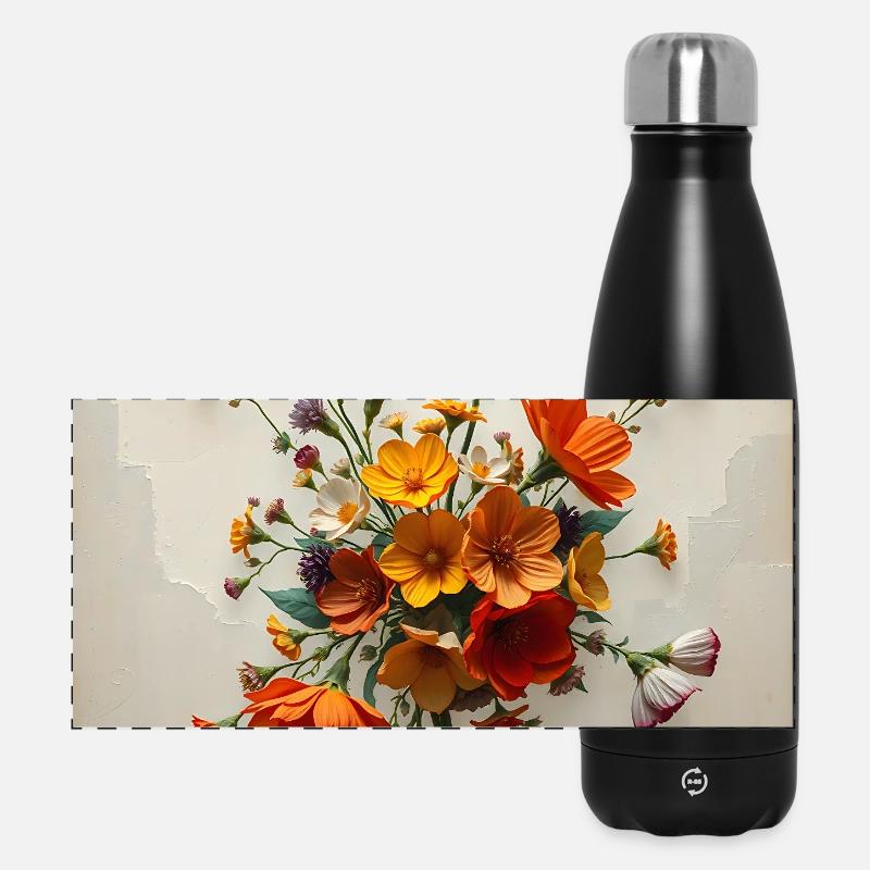 Strauß - Panorama Isolierflasche 500 ml - Schwarz