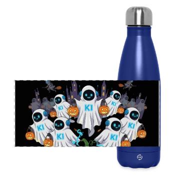 AI Ghosts: Trick or Stream! - Panoramic Thermal Bottle 500 ml - dark blue  - Front