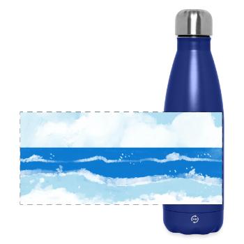 MEERSINN – BEACH, HOLIDAY & SUN VIBES! 🏖️ - Panoramic Thermal Bottle 500 ml - dark blue  - Front