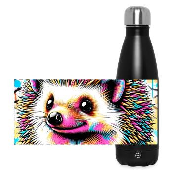Igel - Panorama Isolierflasche 500 ml - Schwarz - Vorne