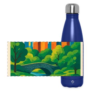 Central Park Vibes - Panorama Isolierflasche 500 ml - Dunkelblau  - Vorne