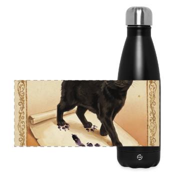 Ich habe dir einen Brief geschrieben, Katze - Panorama Isolierflasche 500 ml - Schwarz - Vorne