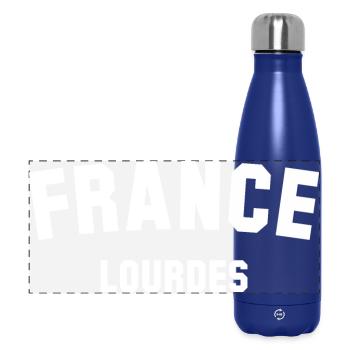 LOURDES, France - Gourde isotherme panoramique 500 ml - bleu foncé  - Devant