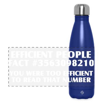 Efficient Nerd Shirt – Funny Computer Facts - Panoramic Thermal Bottle 500 ml - dark blue  - Front