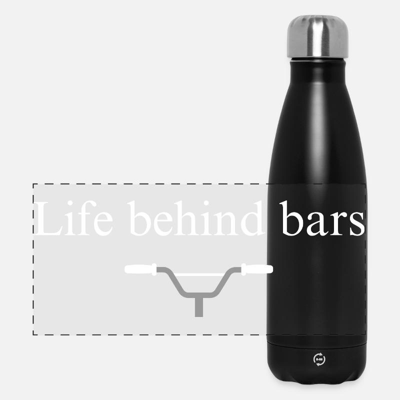 Das Leben hinter Gittern - Geschenkidee für das Fahrrad - Panorama Isolierflasche 500 ml - Schwarz