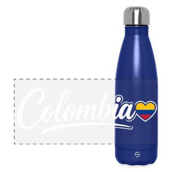 Scénario colombien avec cœur de drapeau Patriotique - Gourde isotherme panoramique 500 ml - bleu foncé  - Devant