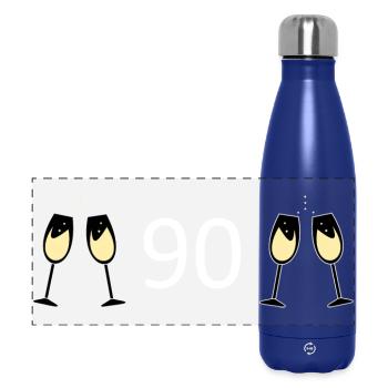 90th Birthday 90th Anniversary 90 Number 90 white - Panoramic Thermal Bottle 500 ml - dark blue  - Front