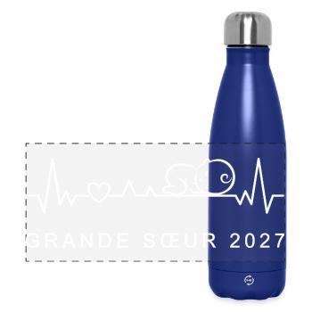 Future Grande Sœur 2027 Battement Cœur Grossesse - Panoramic Thermal Bottle 500 ml - dark blue  - Front