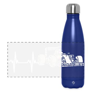 Courses de voitures de formule, battement de cœur, battement de cœur de formule - Gourde isotherme panoramique 500 ml - bleu foncé  - Devant
